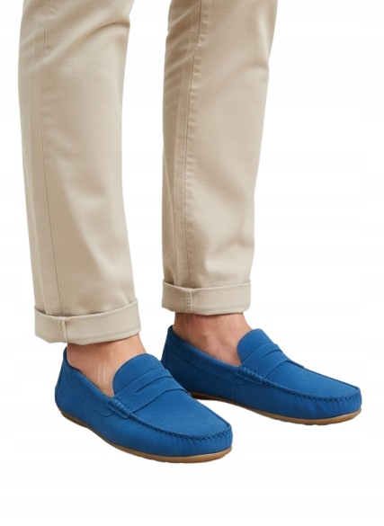 Ortiz & Reed Modré Mokasíny Z Přírodní Semišové Kůže 41 3DA