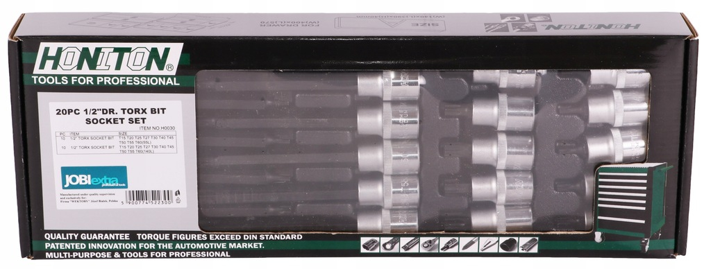 ZESTAW NASADEK 1/2" Z BITEM TORX 20 el. WKŁAD SZAFKI HONITON Produkt wprowadzony do obrotu na terenie UE przed 13.12.2024 Tak