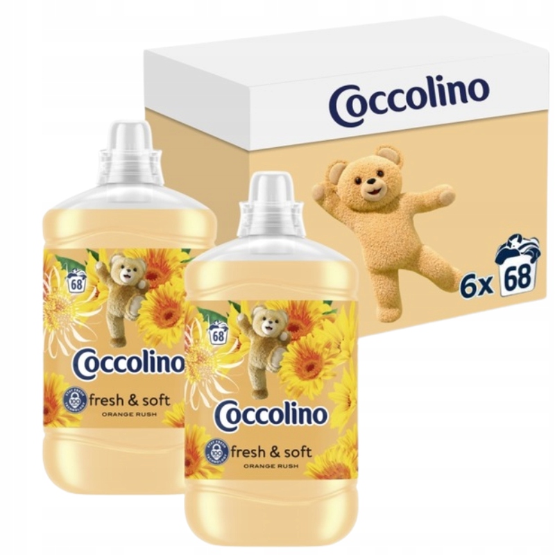 Levně Coccolino Fresh & Soft tekutá aviváž Orange Rush 6 x 1700 ml
