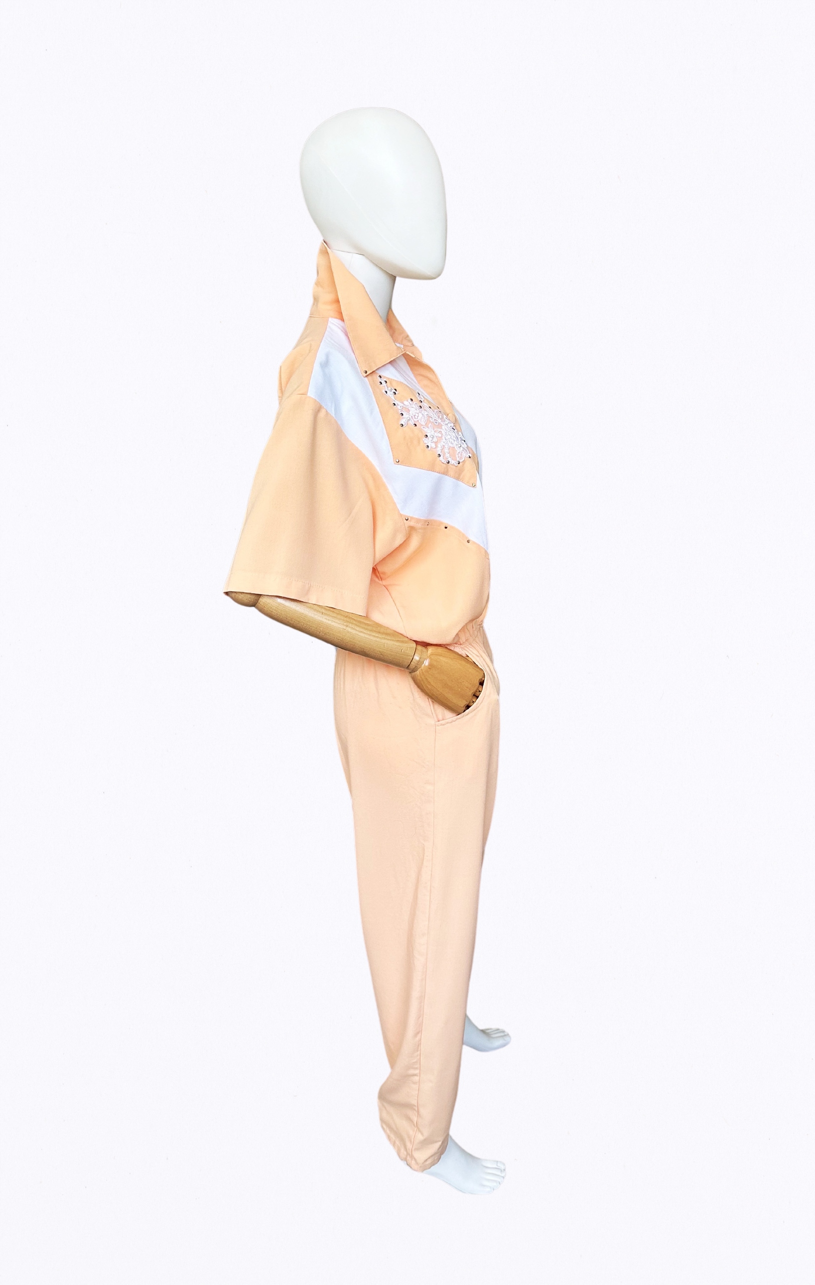 Kombinezon vintage wyszywany lata 80-te nity 80's Rozmiar M