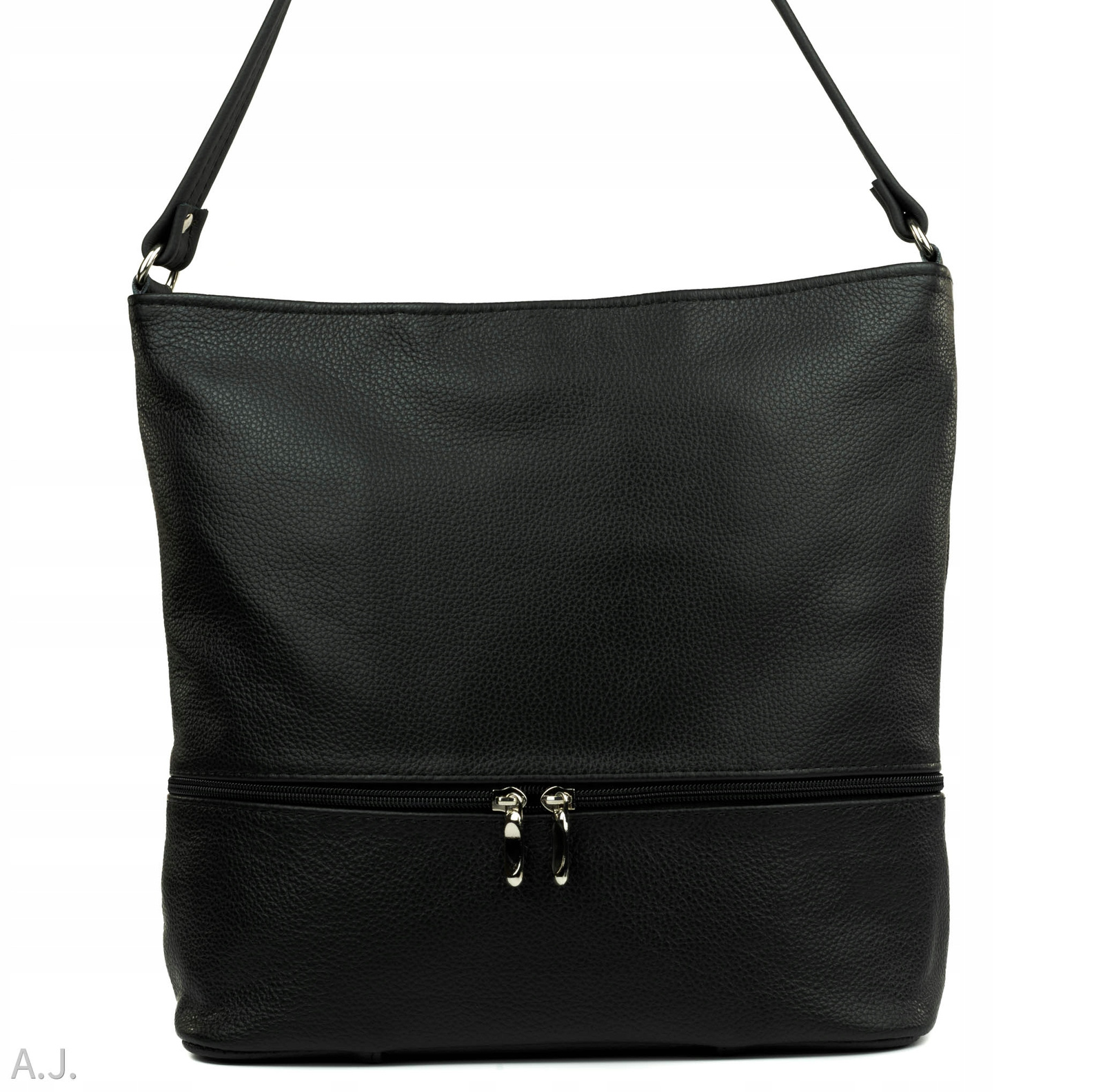 Dámská kožená kabelka velká kabelka přes rameno z přírodní kůže s dlouhým pásek