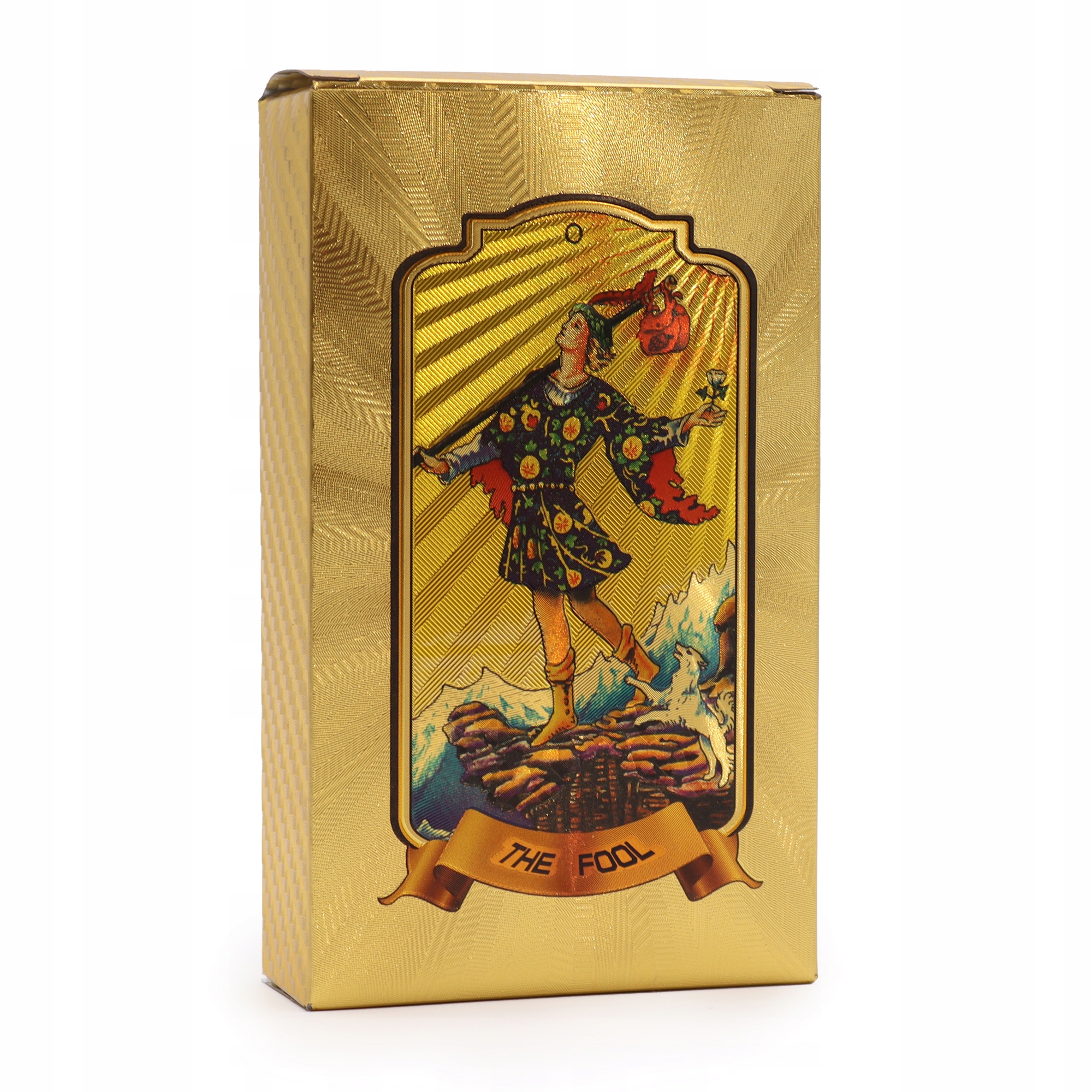 Złote Karty Tarota 78 Kart, Luksusowa Talia Tarot Gold Bez Instrukcji