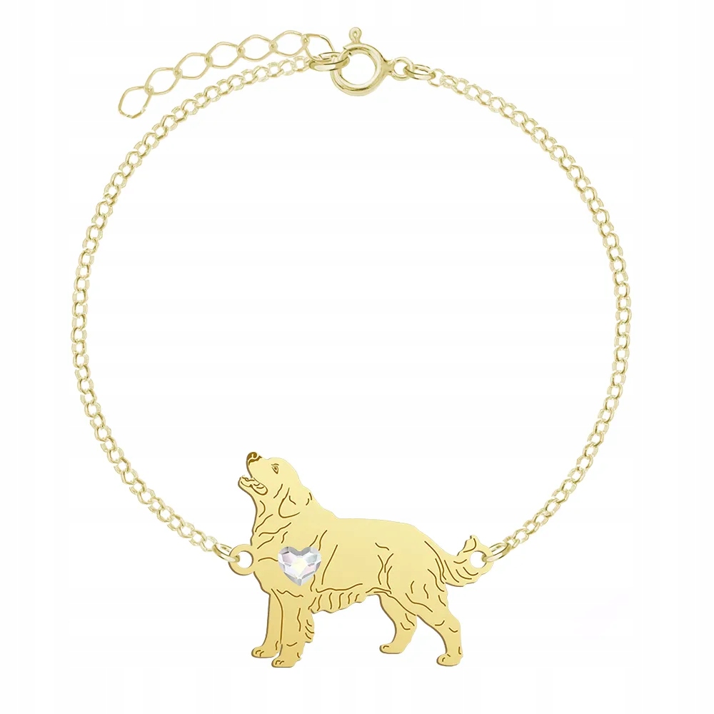 Zlatý náramek s psem Tatra Shepherd Dog 925 Šperky Dárek Gravírování