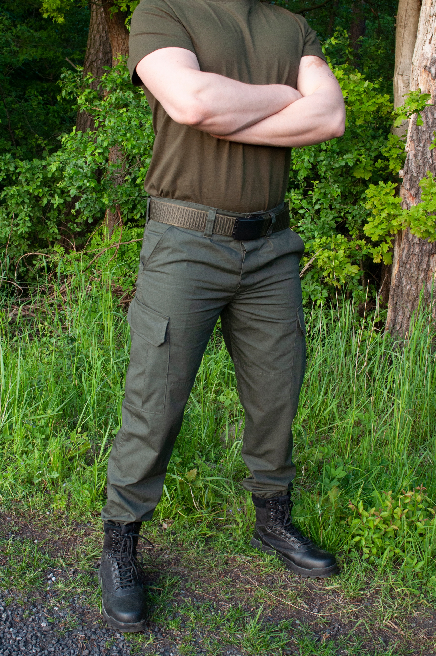 SPODNIE WOJSKOWE TAKTYCZNE OLIWKOWE BOJÓWKI L Kolor zielony