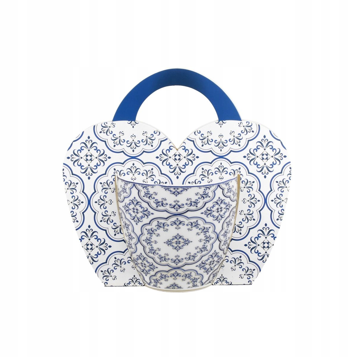 

Kubek w koszyku 460 ml niebieski etno folklor 9291