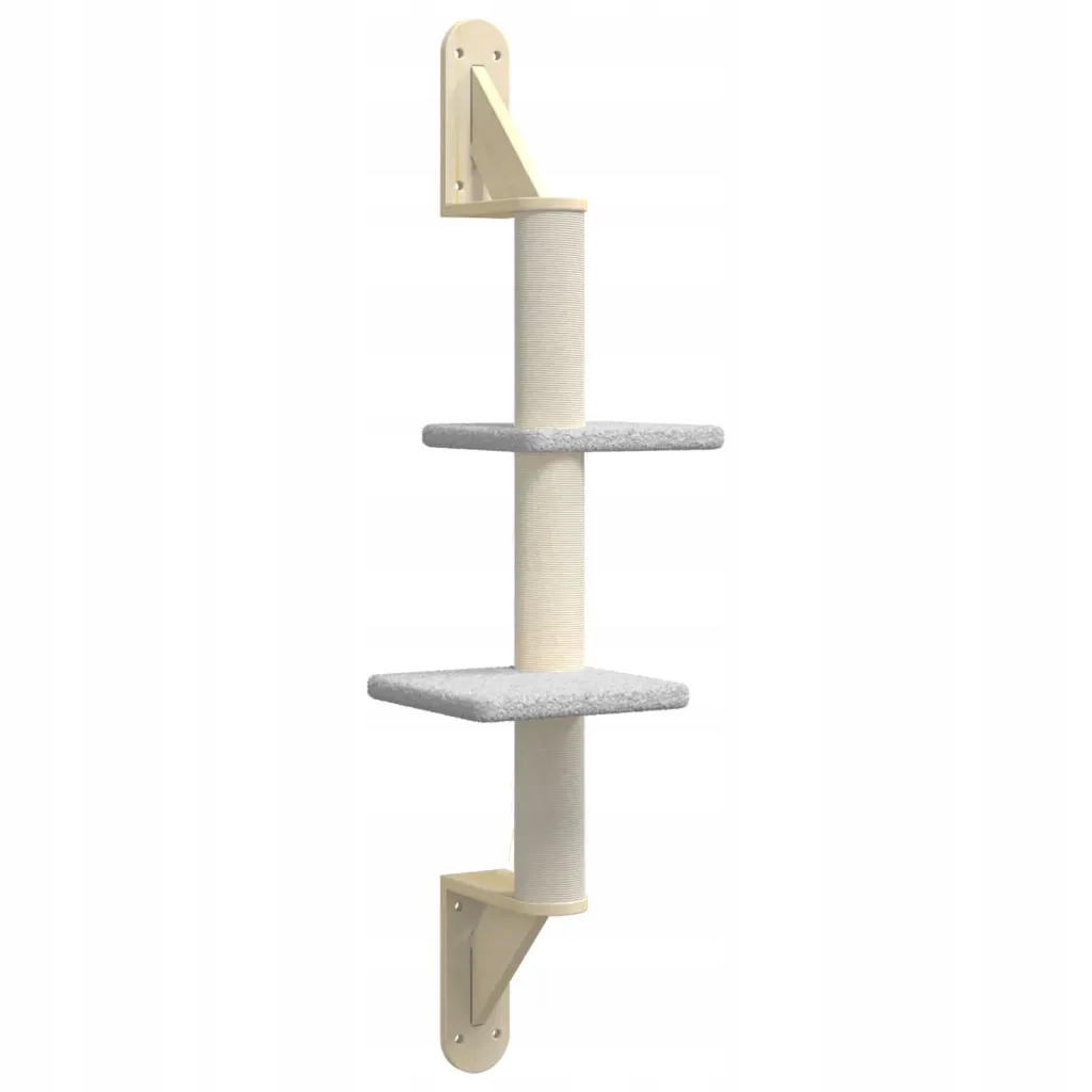 Nástěnné škrabadlo pro kočky se sloupkem světle šedé 108 cm