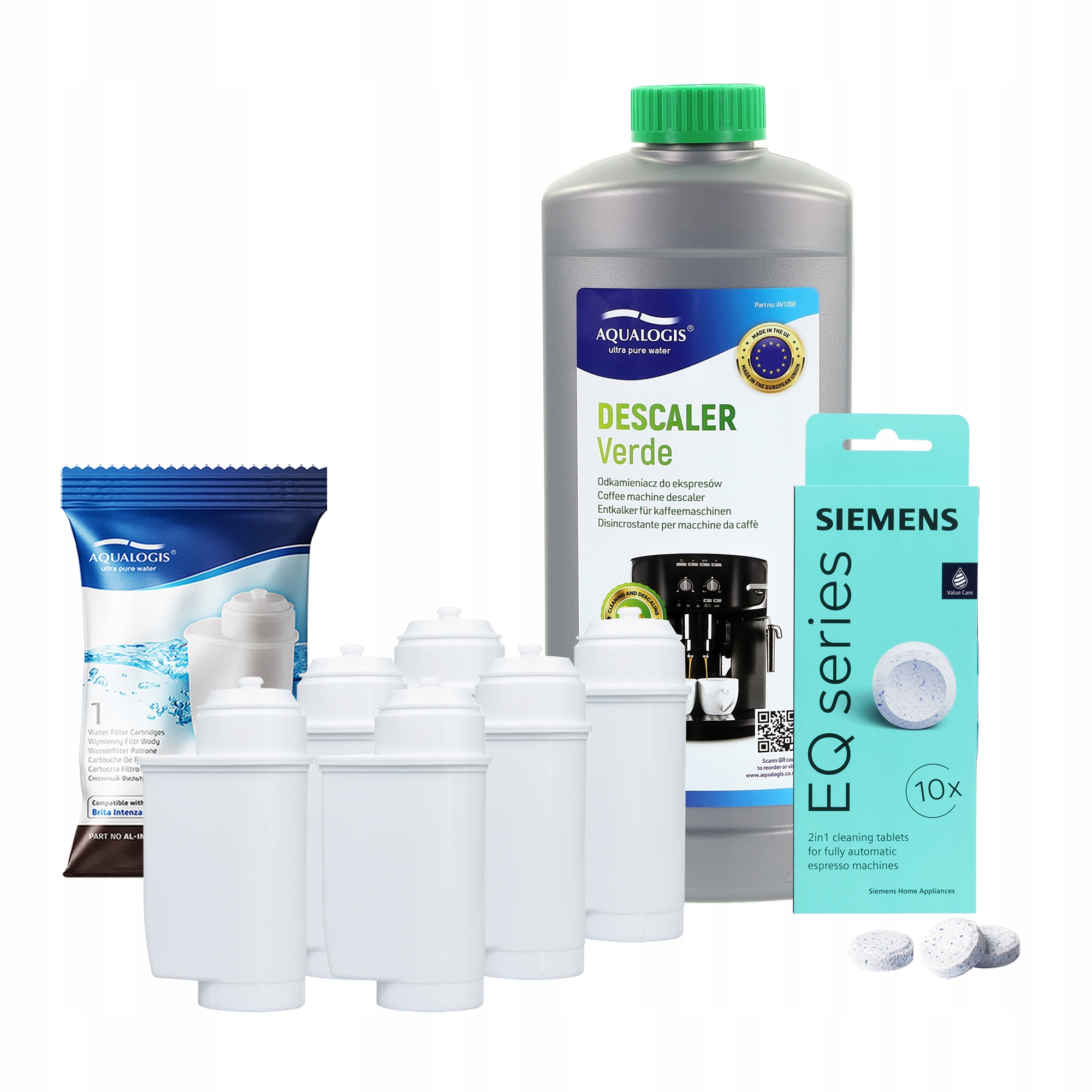 6 x filtr vody AL-Inte pro kávovar Siemens odvápňovač 1 l tablety