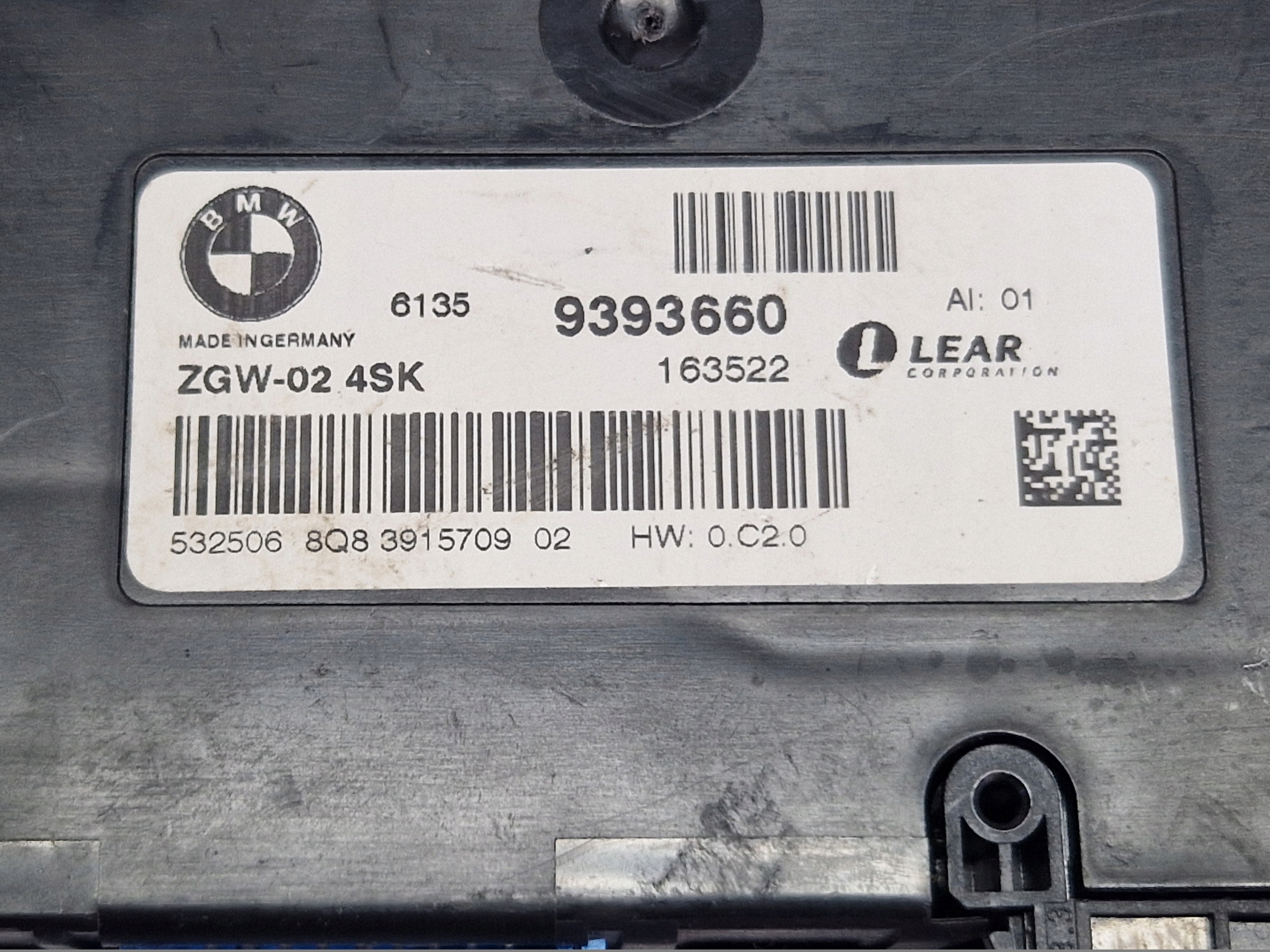 module control unit ZGW BMW F10 F11 9393660