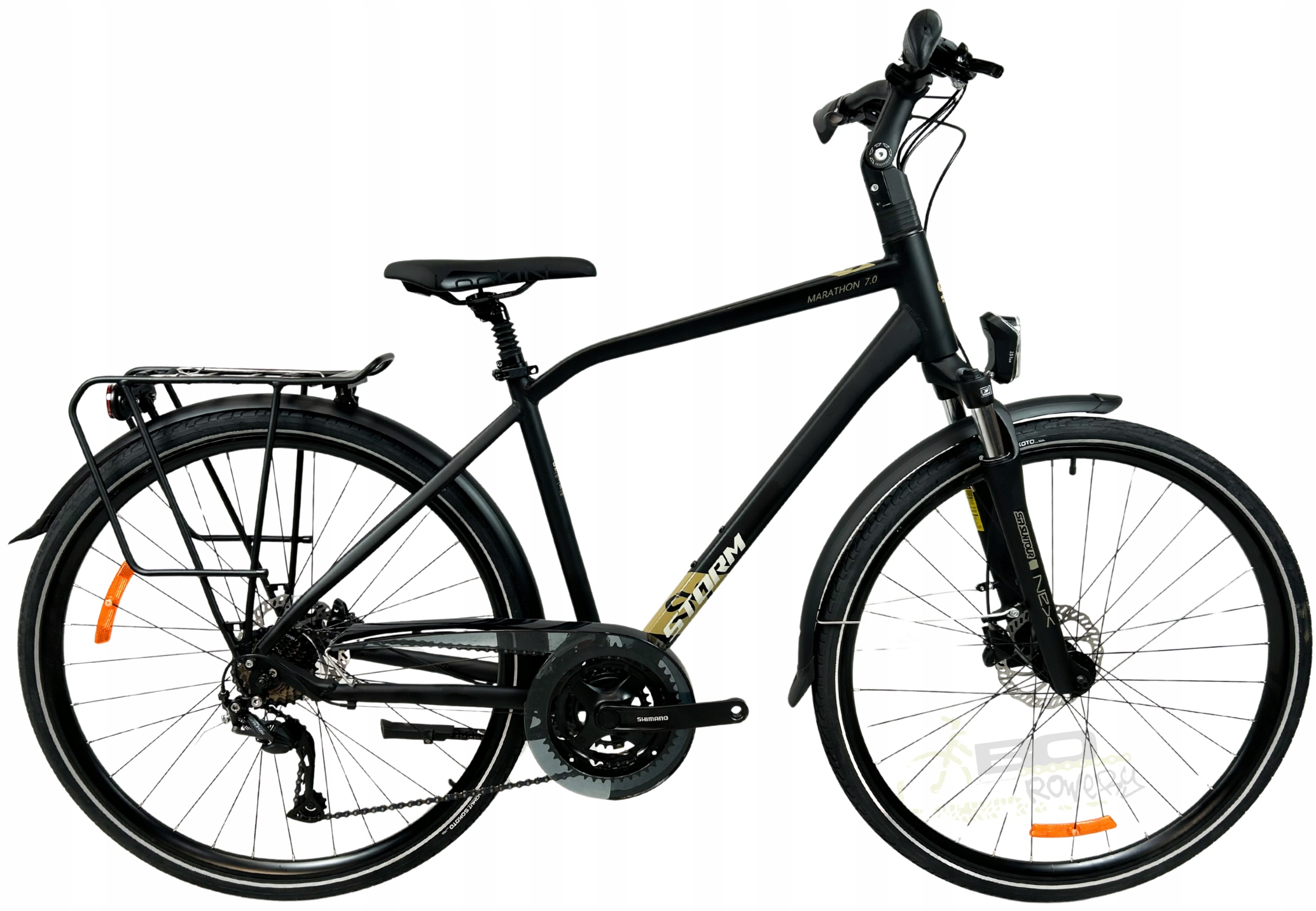Rower Trekkingowy Storm Marathon 7.0 rama 19 28 czarny mat oliwka 2026