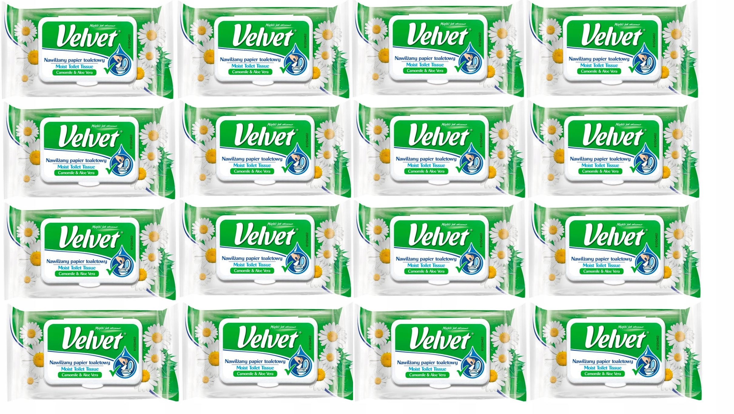 VELVET NAWILŻANY БУМАГА РОМАШКА И АЛОЭ ZGRZEWKA