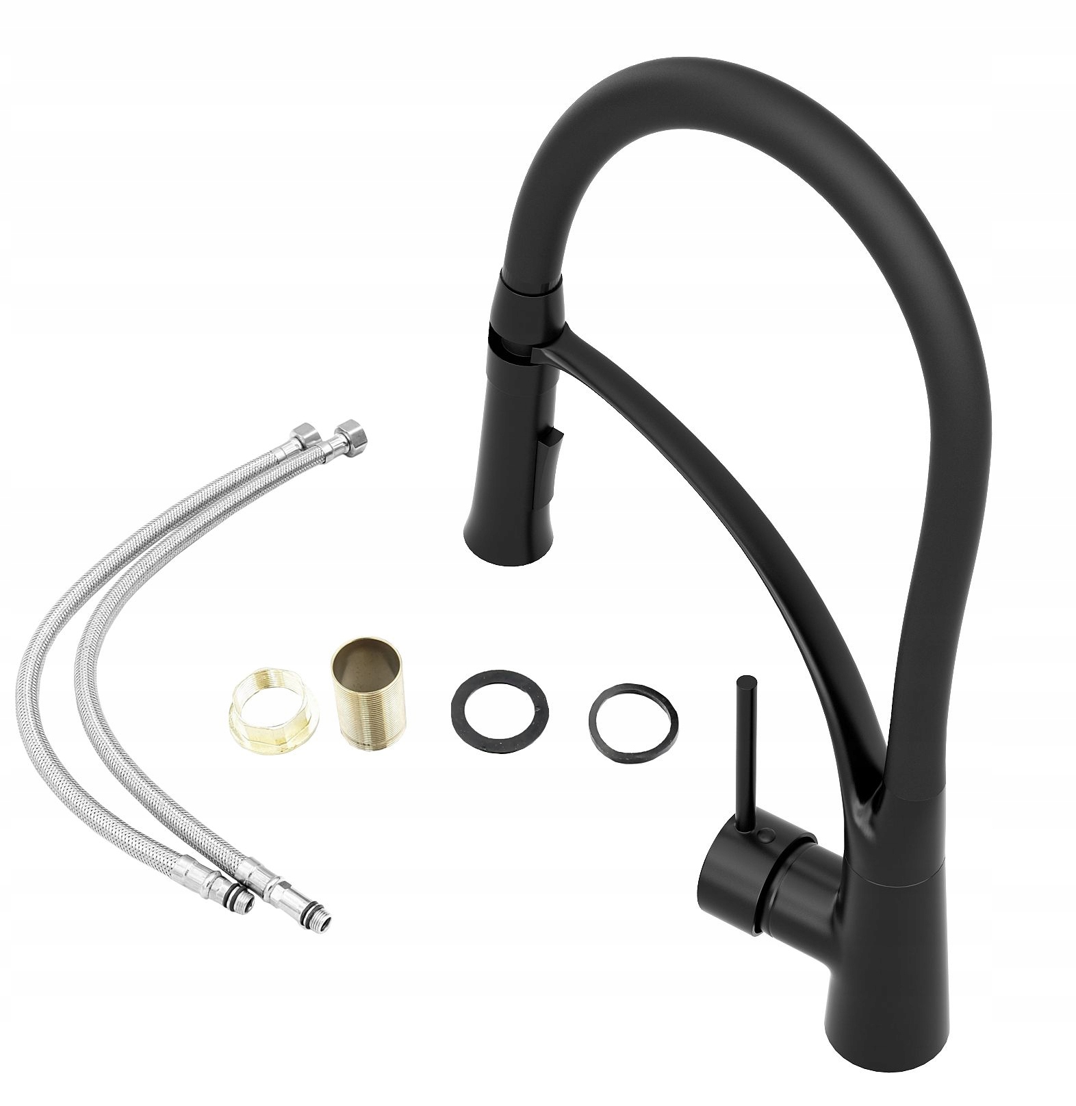 ZLEWOZMYWAK jednokomorowy GRANITOWY czarny ociekaczem kran + syfon TASOS Linia TASOS