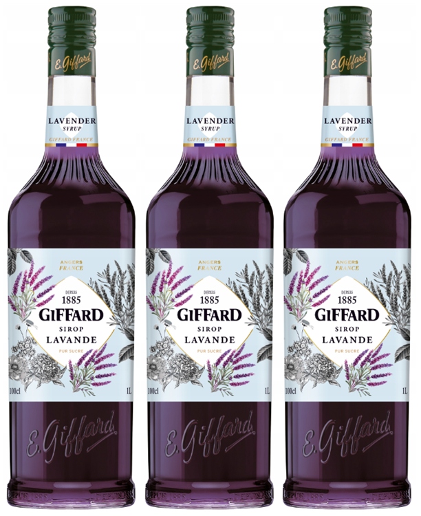 3x Syrop lavender Giffard 1000 ml lawendowy
