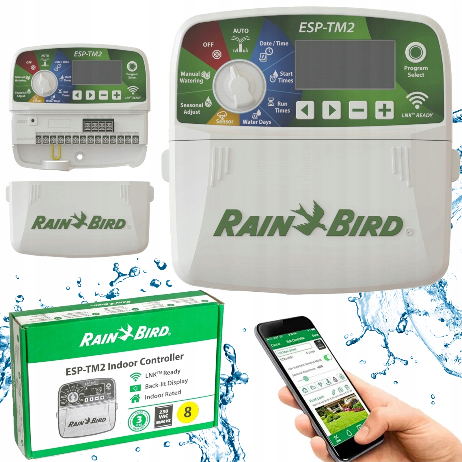 Sterownik Do Nawadniania Wewnętrzny Rain Bird Wifi Esp TM2 8 Sekcji Wew.