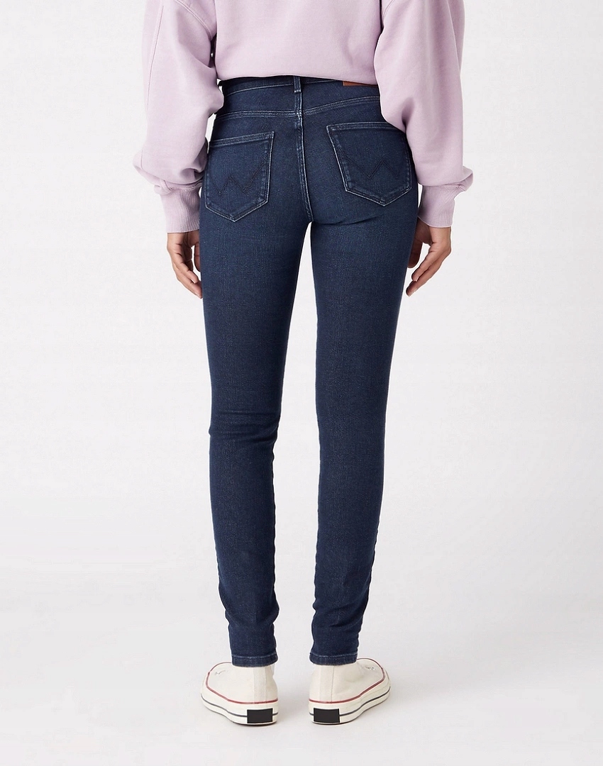 Dámské úzké nohavice džíny Wrangler High Rise Skinny Ink Spill W27H64W16 26/32