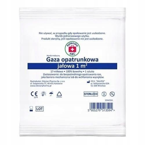 

Apteczka Abc Gaza opatrunkowa jałowa 1m2 17-nitkow