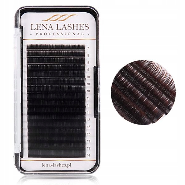 Lena Lashes Rzęsy OMBRE Czarno/BRĄZOWE C 0.07 Mix