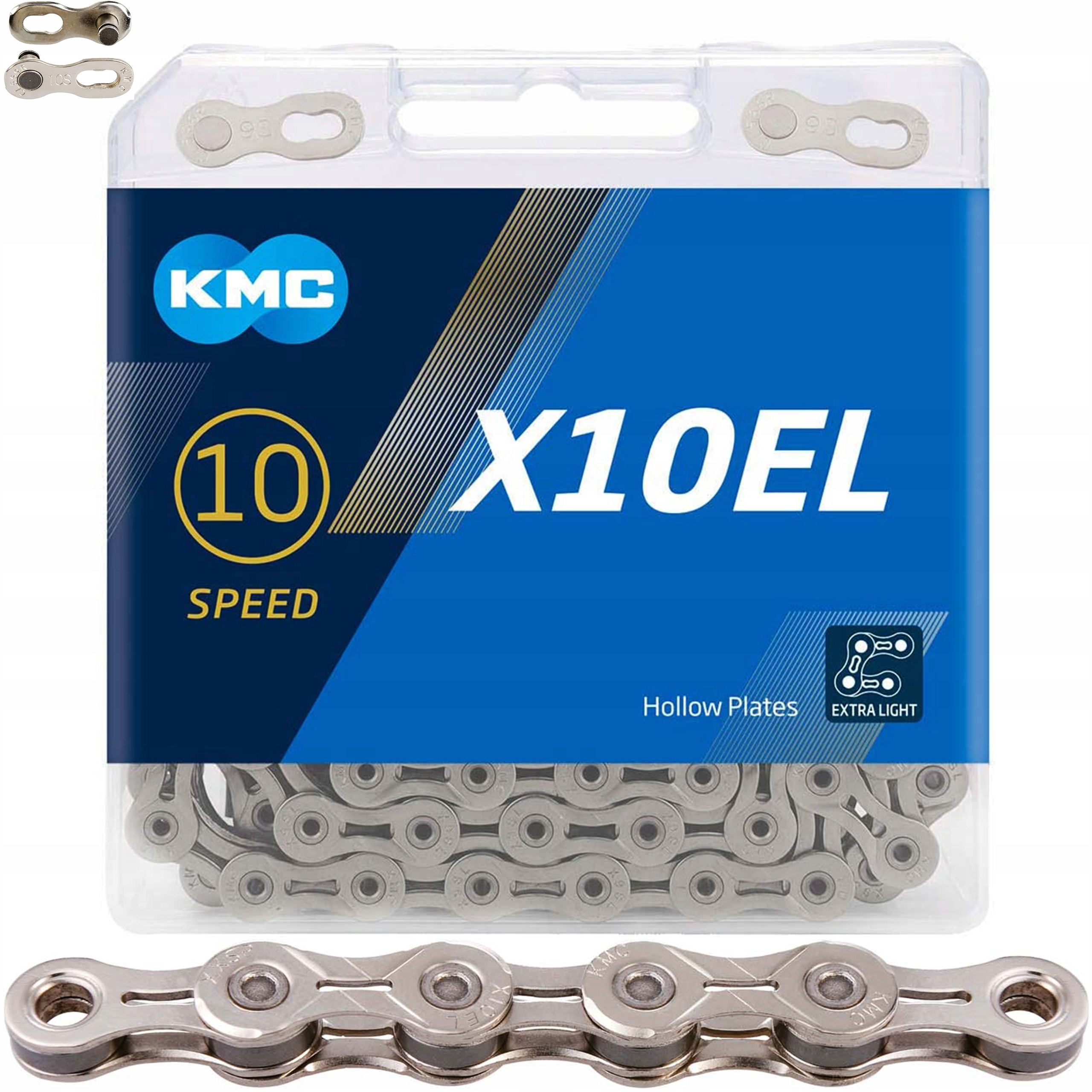 

Łańcuch rowerowy Kmc X10EL 10 rz. 114L Spinka Box