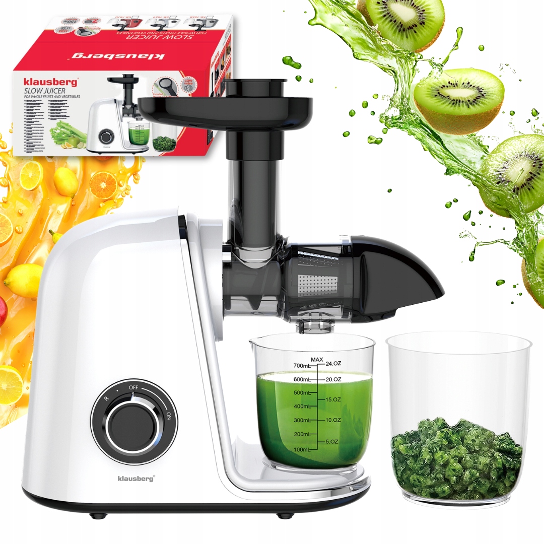 Voľneotáčkový odšťavovač 150 W Šťava z ovocia Cold Press Klausberg 7869