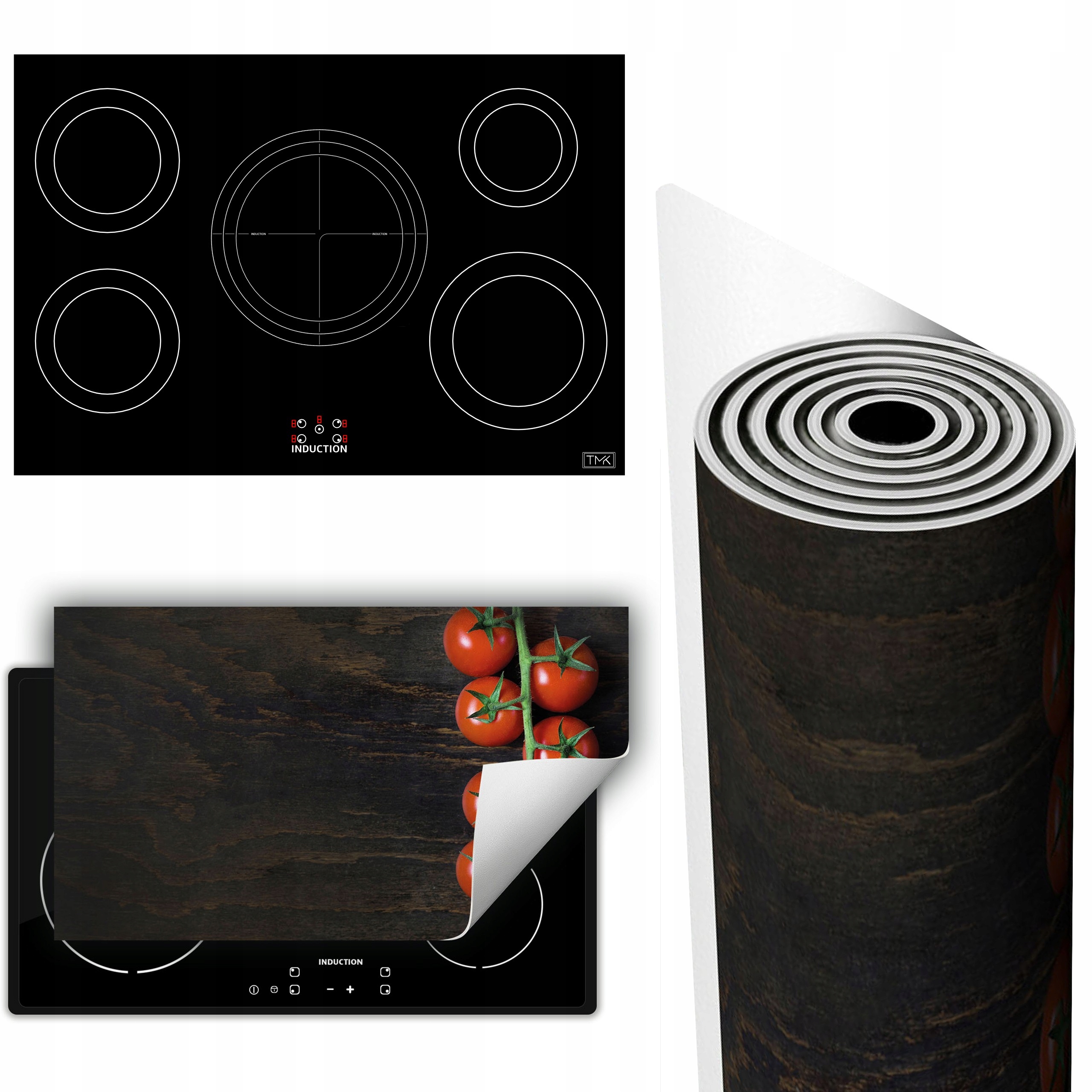 Vinylová Podložka Ochrana Kuchyňské Desky 90x52 rajčata dřevo