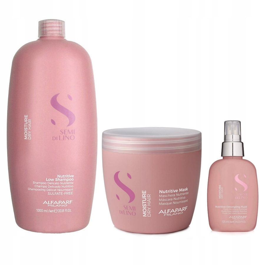 Alfaparf Semi Di Lino Moisture šampon 1000 ml maska 500 ml fluid 125 ml