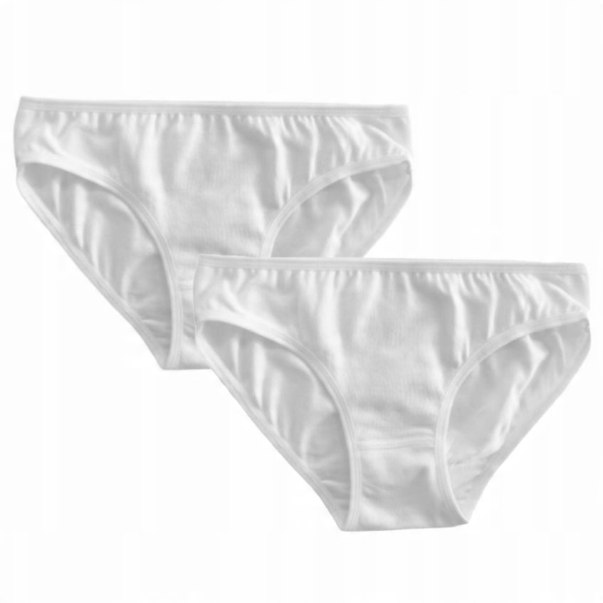 

2x Dziewczęce majtki figi białe bawełna Pl 116/122