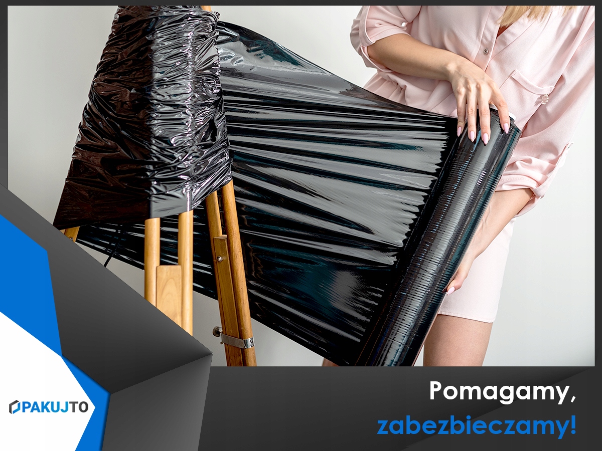 Stretch ręczny czarny folia strecz 3kg x 50cm Waga tuby 0.25 kg