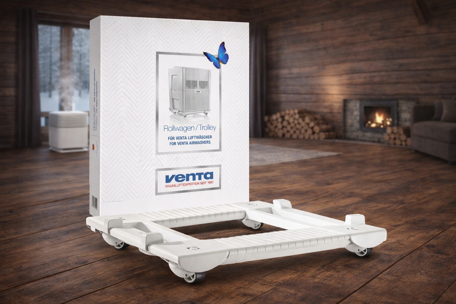 Venta Bílý přepravní vozík pro zvlhčovače a čističky vzduchu