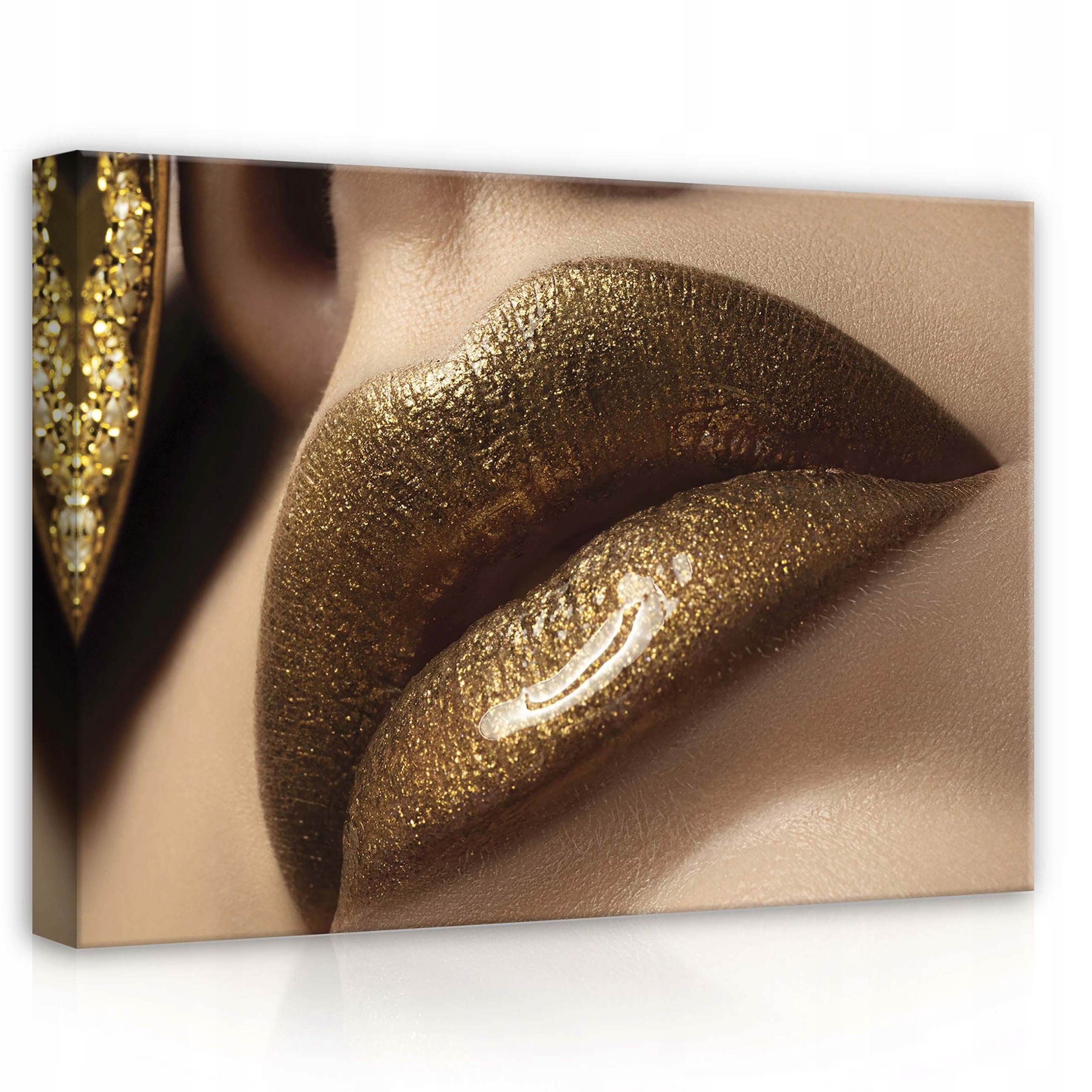 Obraz 70x50 Zlaté rty lesk glamour luxus smyslnost krása umění styl