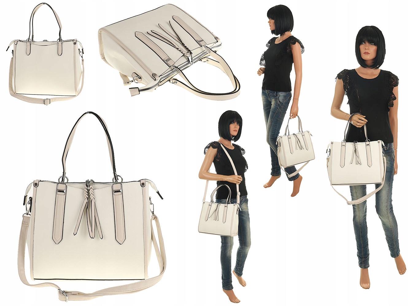 Maria C. Torebka Damska skóra ekologiczna MC663 Wysokość 26 cm