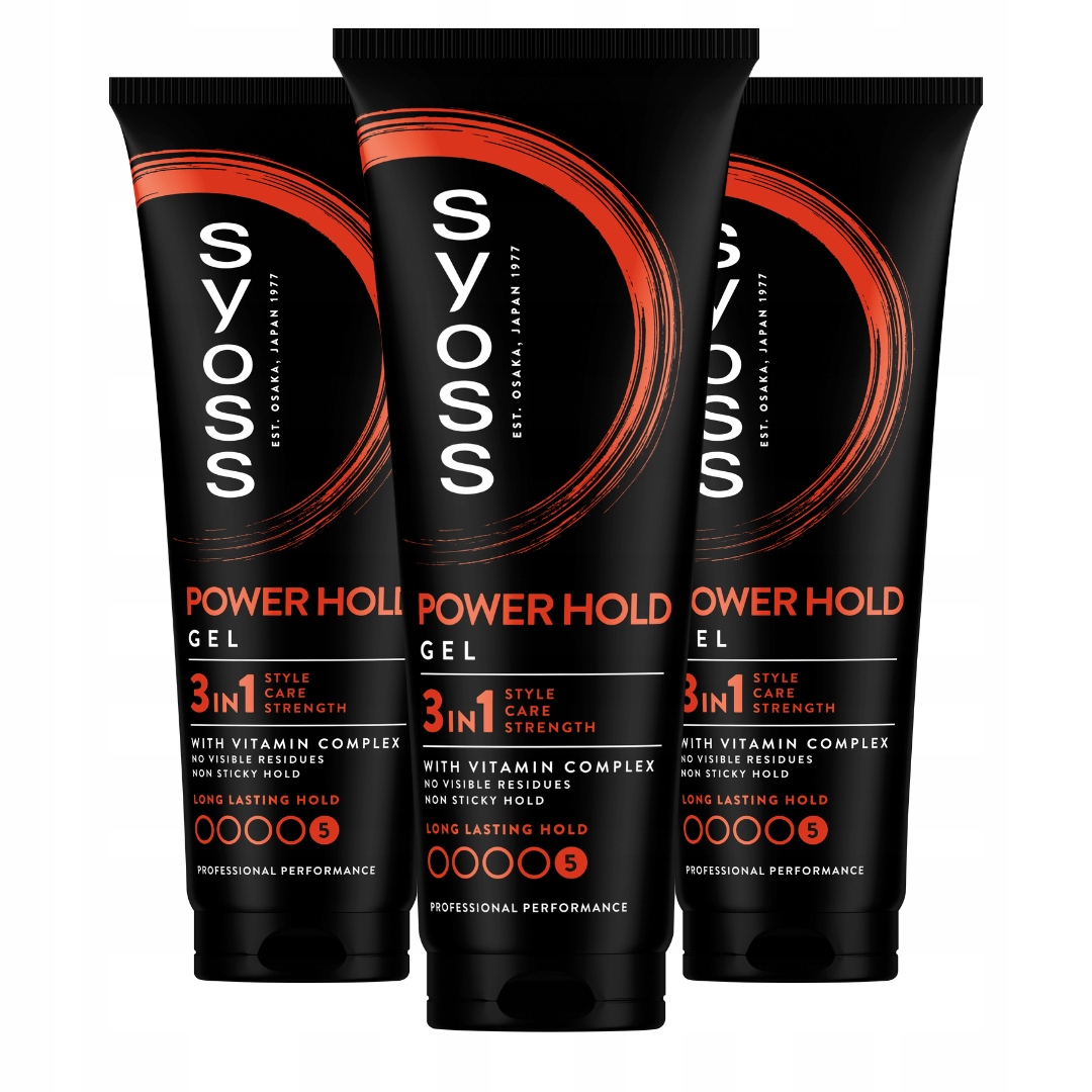 Syoss Men Power Hold Silný Gel pro kudrnaté vlasy x3