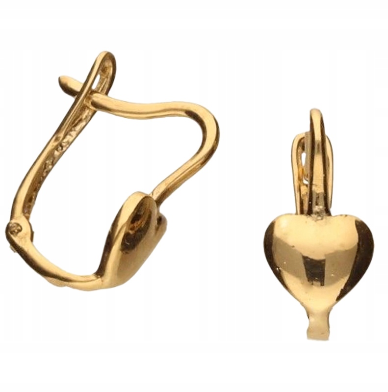 Dámské zlaté náušnice 585 srdíčka s anglickým zapínáním 585 srdíčka 14KT