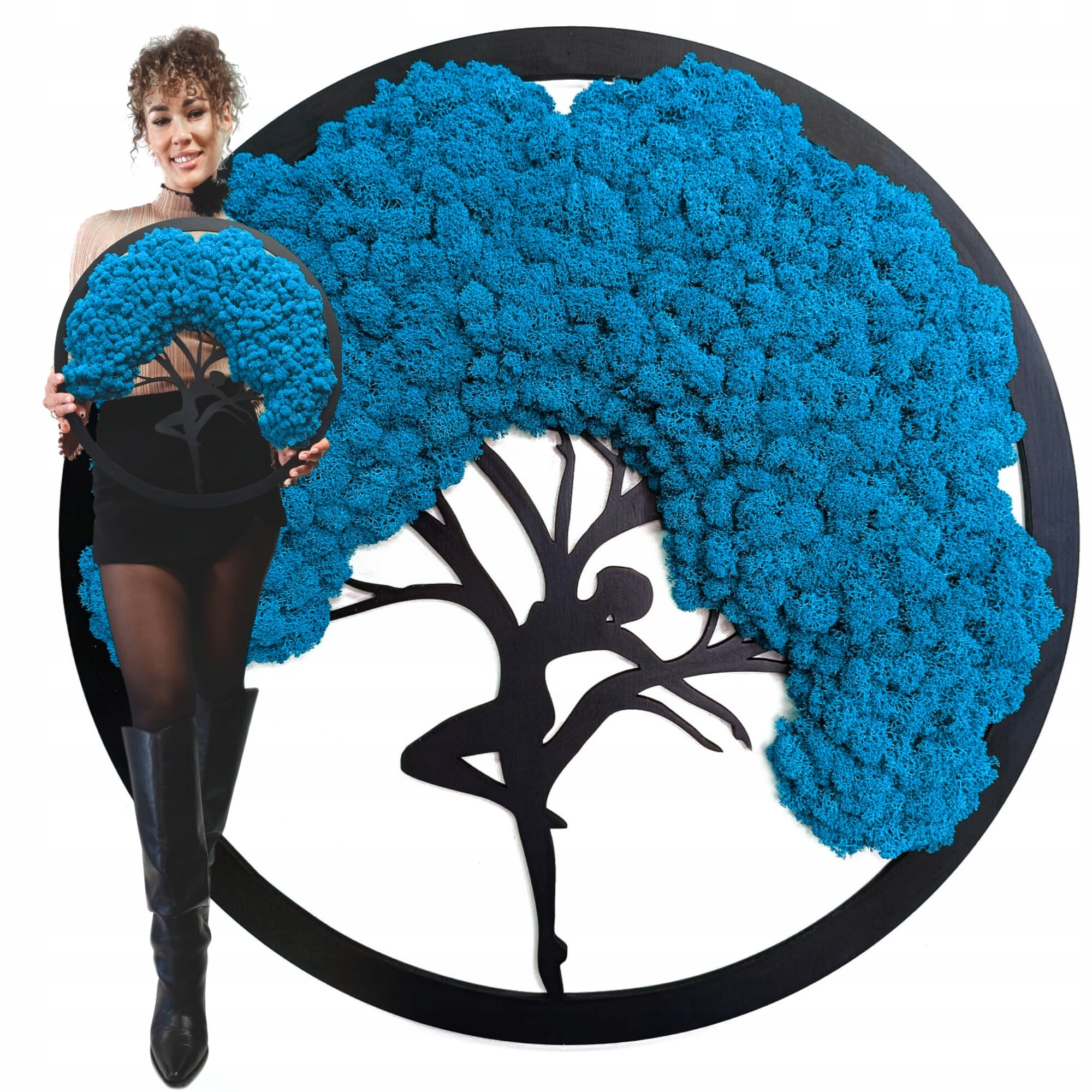 Obraz Z Mechu strom štěstí života Mech Chrobotek Bonsai 50 cm Kvalita