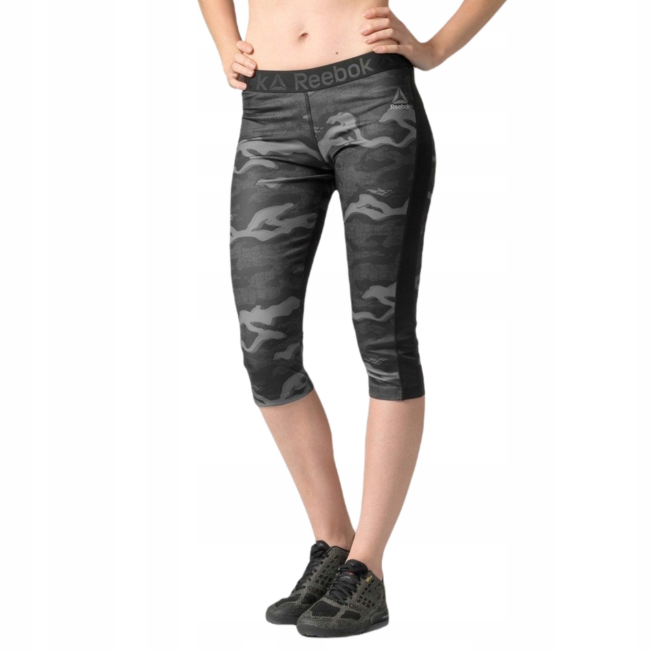 Damskie legginsy 3/4 treningowe Reebok Wor Printed Sl Capr M