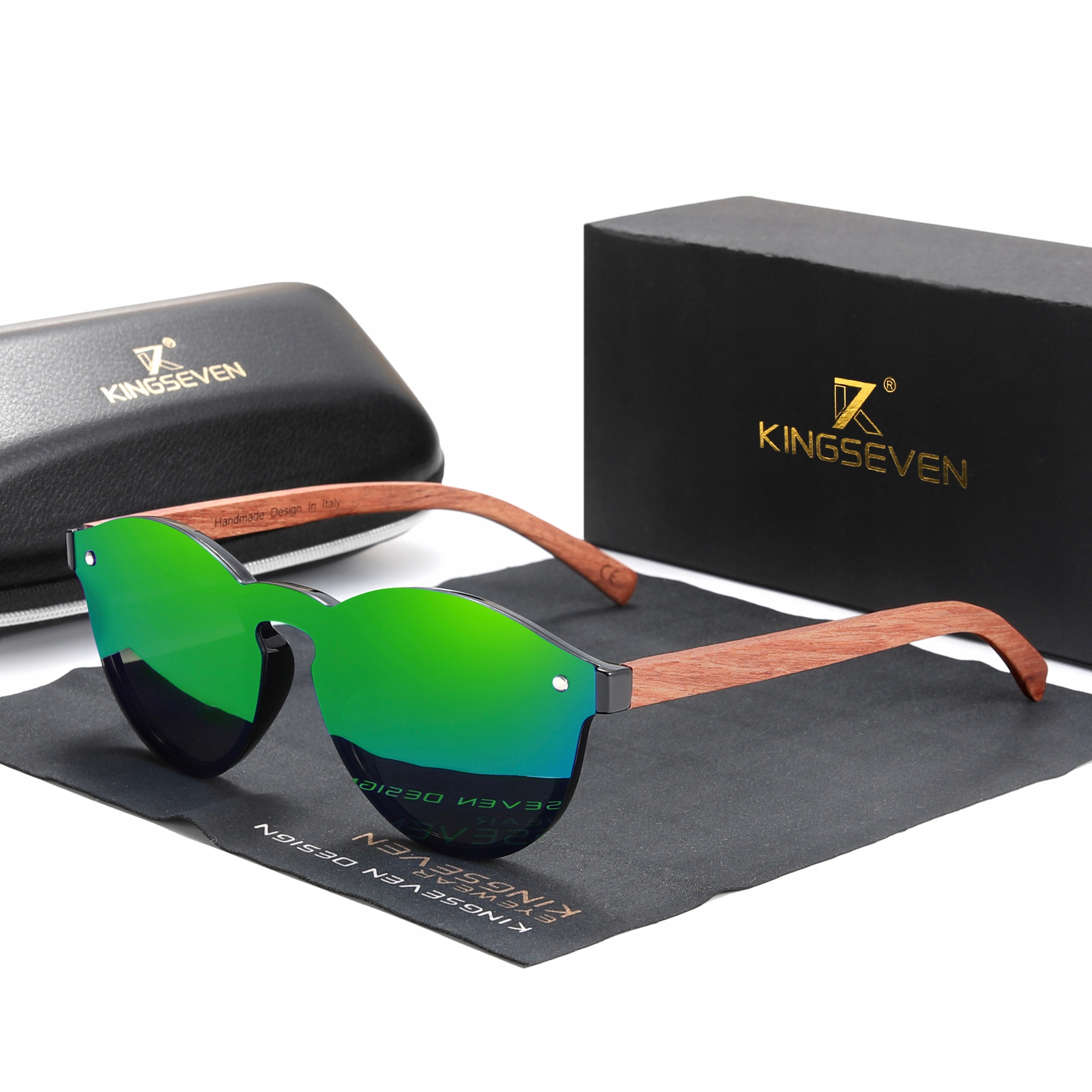 

Okulary przeciwsłoneczne Kingseven UV400 Drewniane