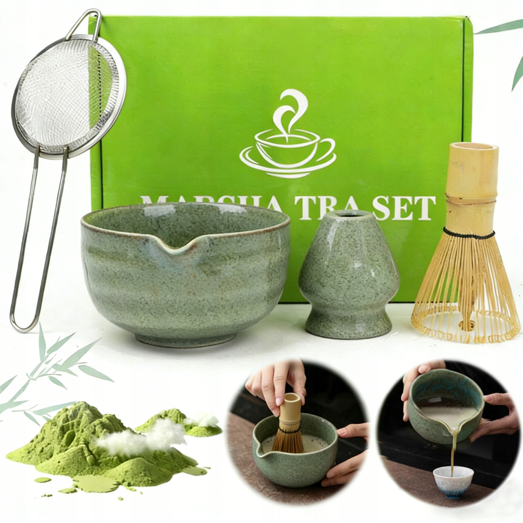 Levně Sada Pro Přípravu Matcha 5 Ks Chasen Chashaku Metlička