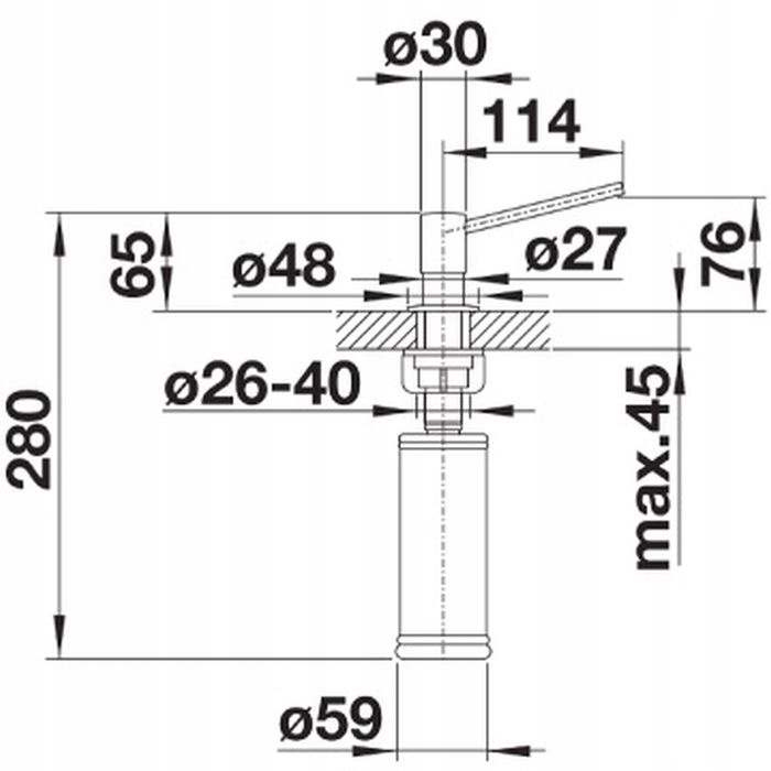 DOZOWNIK DO PŁYNU DO ZMYWANIA STAL BLANCO Pojemność pojemnika 300 ml