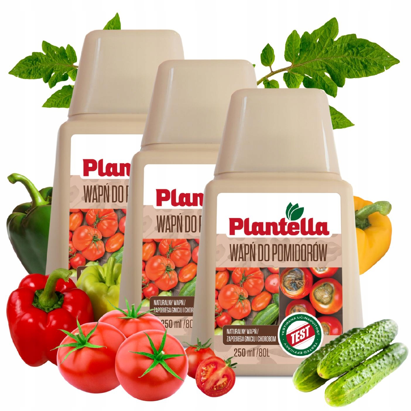 Bio Plantella Nawóz ekologiczny wapniowy Wapń do pomidorów papryki 3x250ml