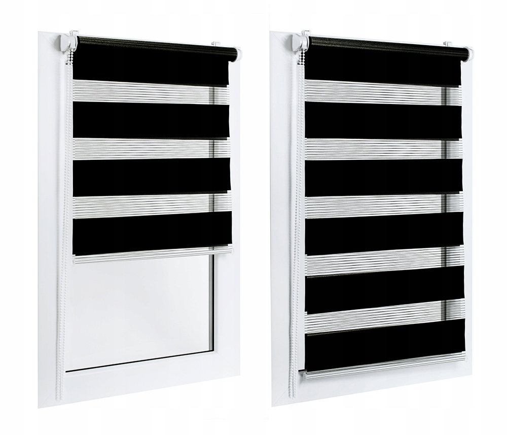 ROLETA ROLETY DZIEŃ I NOC 50 x 150 CM NAPINACZ SZARY BIAŁY CZARNY i INNE