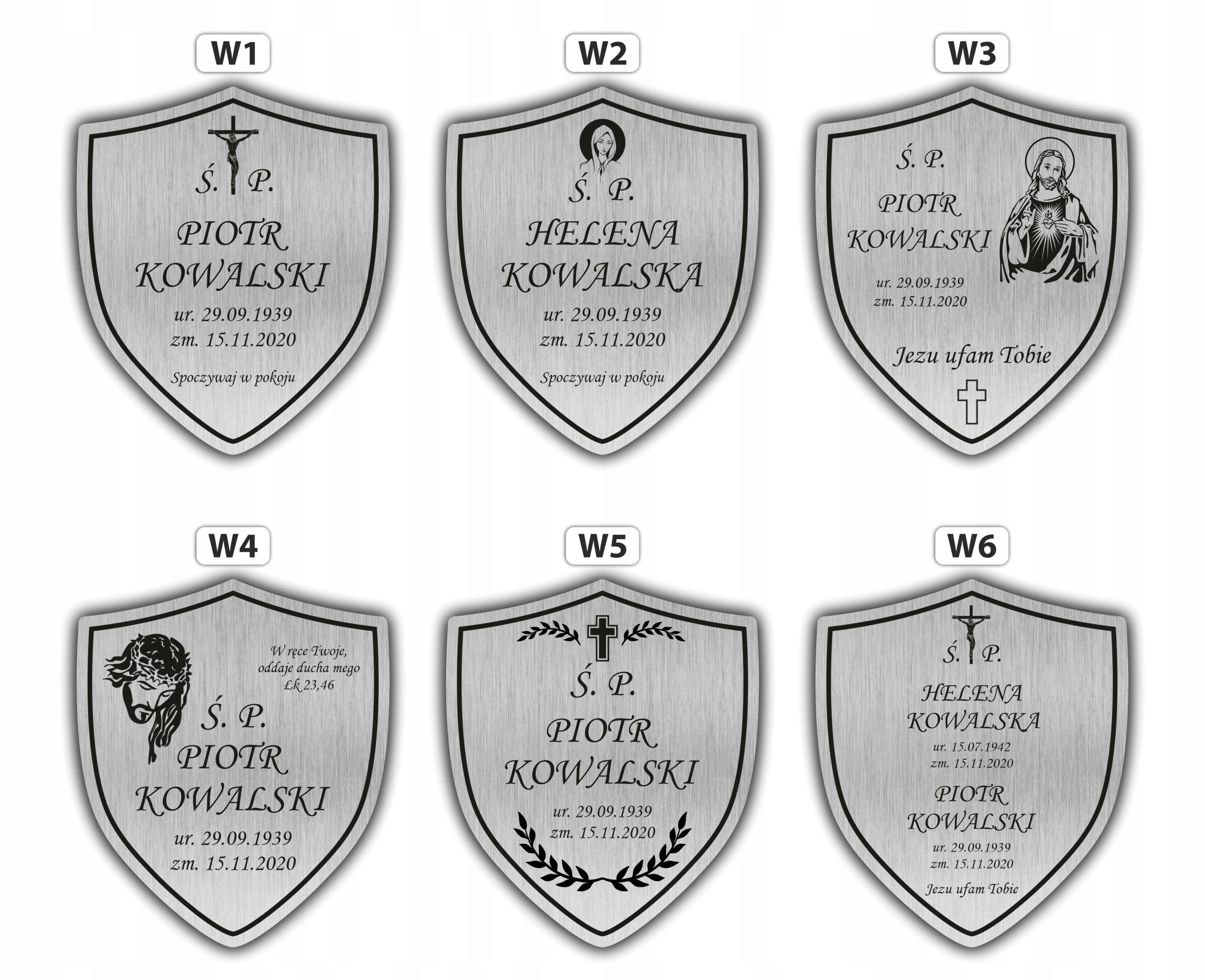 TABLICZKA NAGROBKOWA NAGROBNA GRÓB KRZYŻ 20x16 cm Szerokość produktu 16 cm