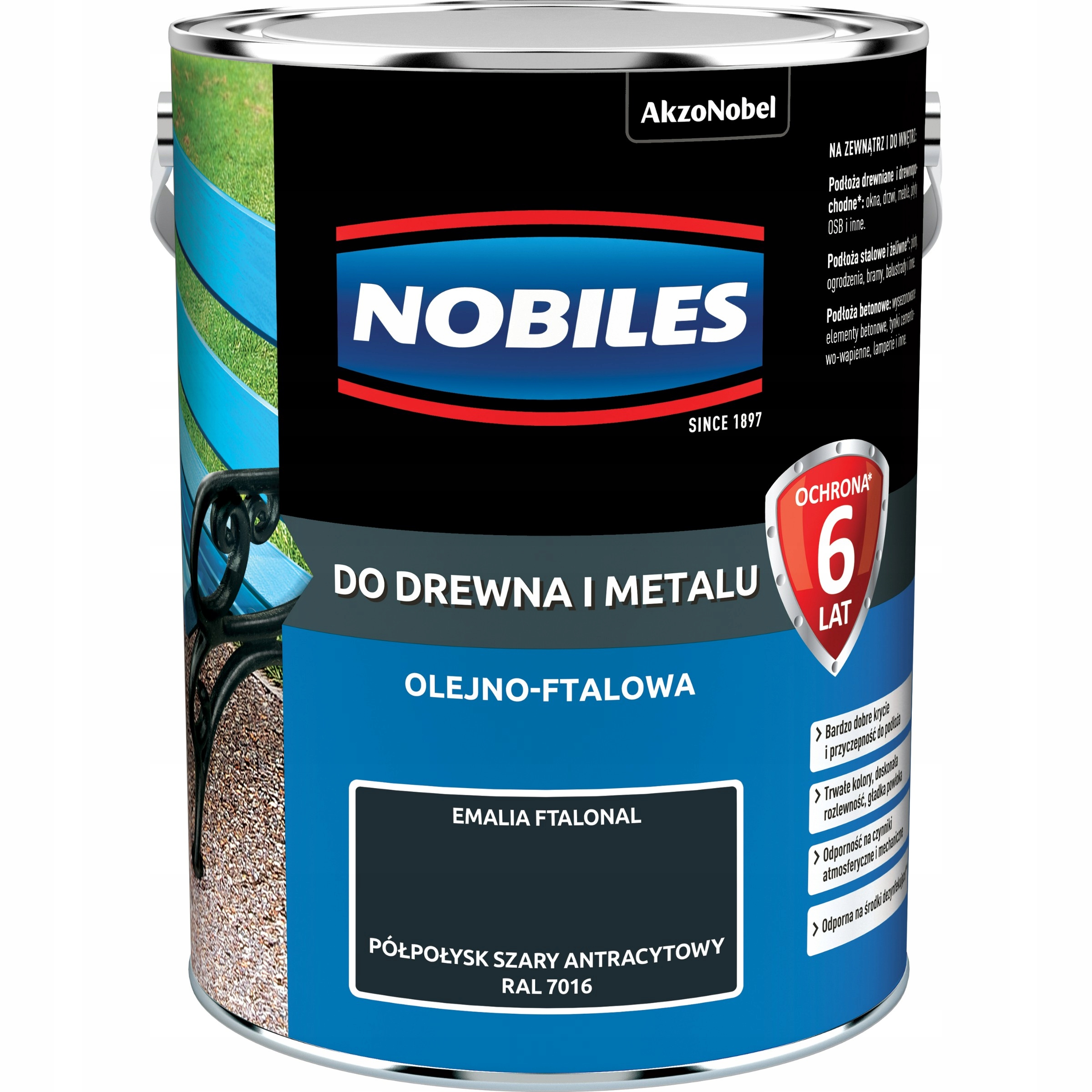Ftalonal 5L Šedá Antracitová Ral 7016 Polomatná Nobiles