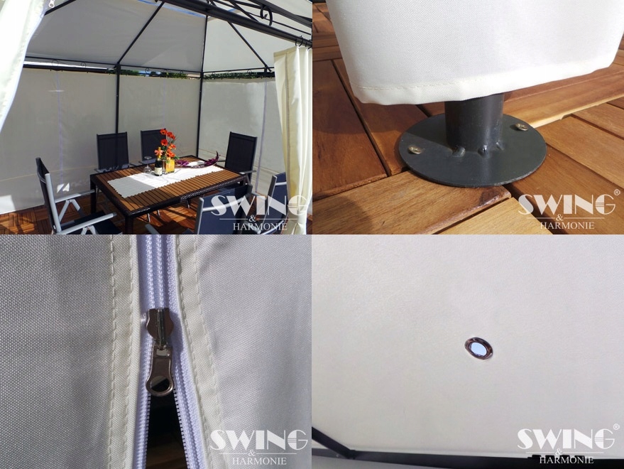 PAWILON OGRODOWY 3X4 NAMIOT OGRODOWY LED MOSKITIERA ŚCIANKI KREMOWY KREM Typ pawilon