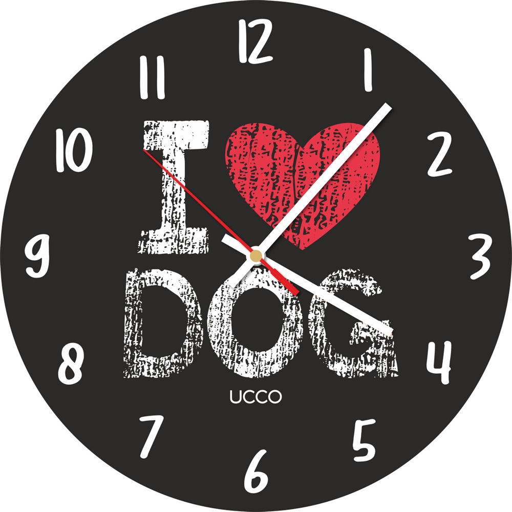 

Zegar ścienny 30cm I Love Dog Pies Psy serce cichy