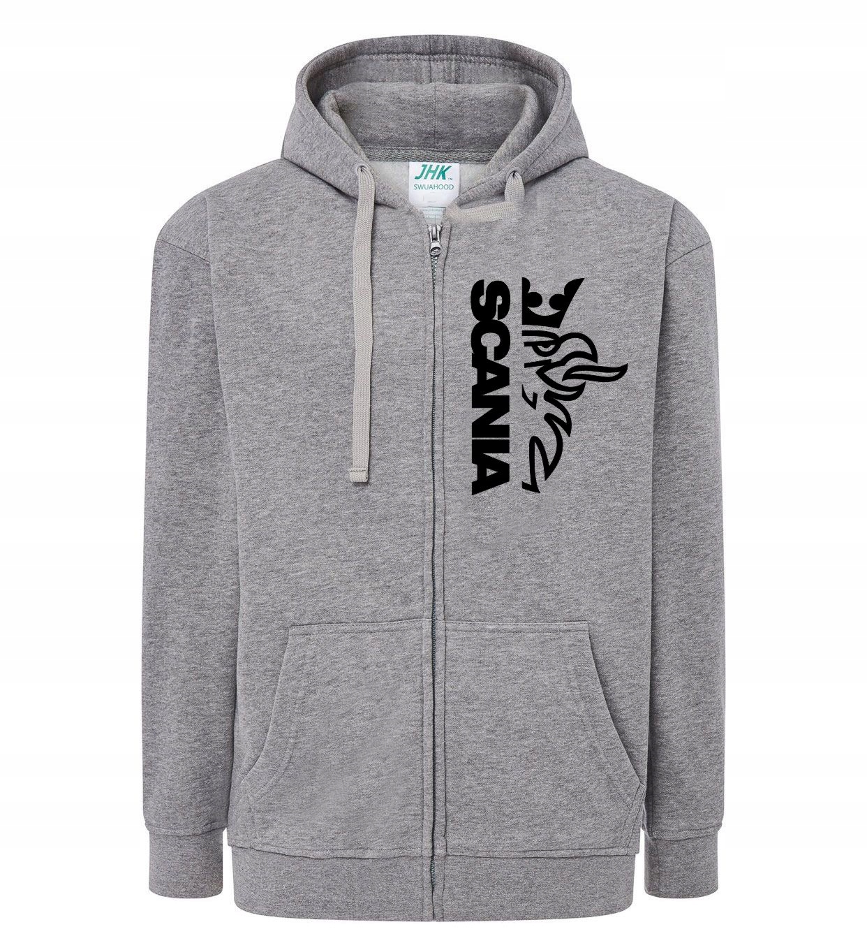 

Bluza rozpinana z kapturem nadruk Scania szara