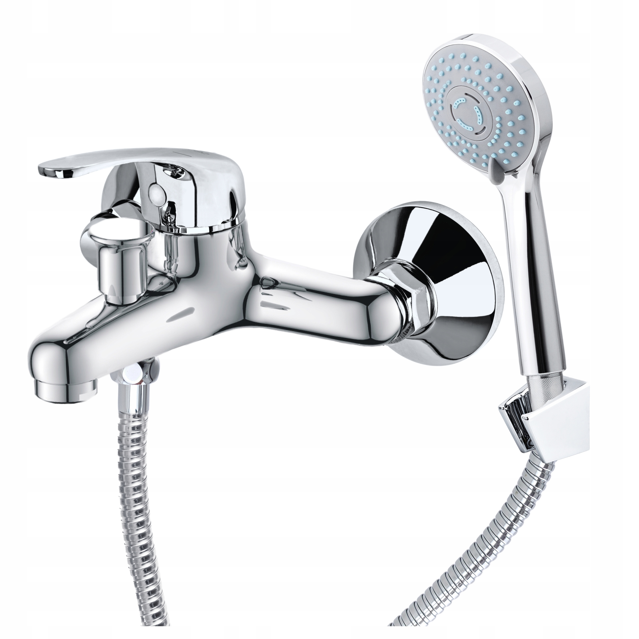 Chrómovaný kohútik do vane so sprchou Súprava Na Stenu Batérie Poľské