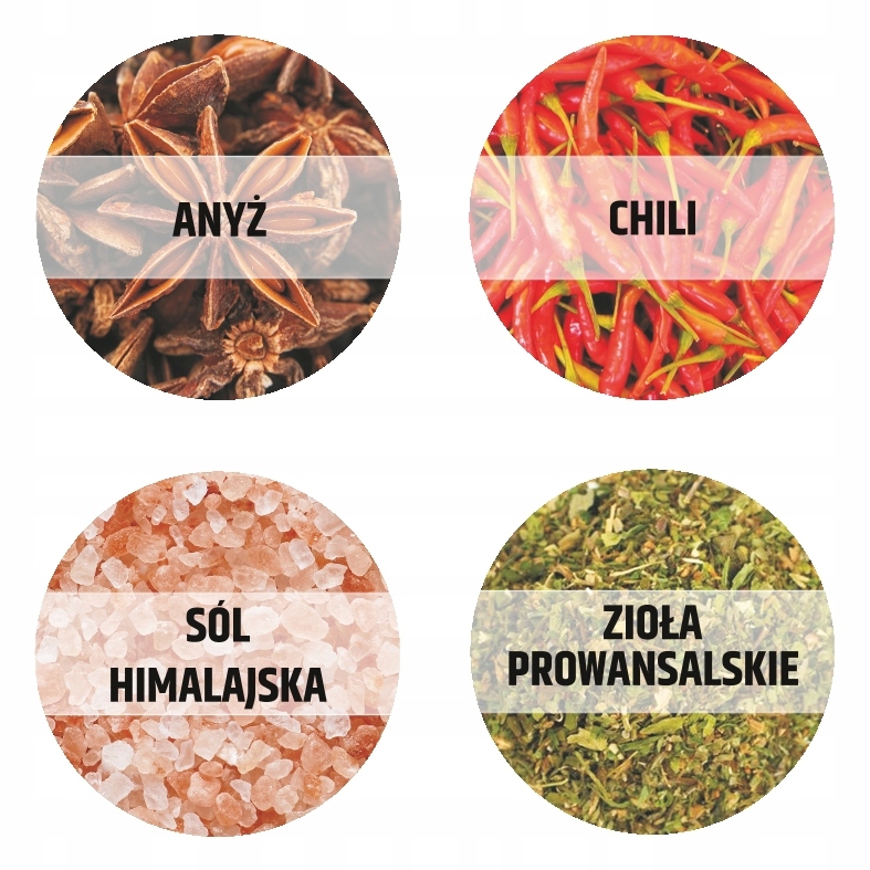 

Naklejki kolor 4cm na przyprawy, etykiety 168 szt.