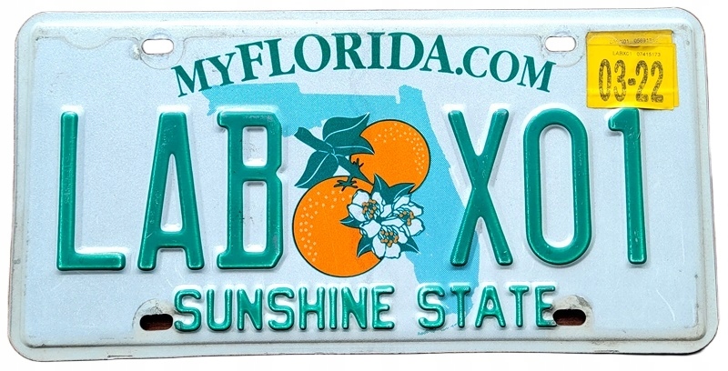 Florida 2022 - tablica z USA dla kolekcjonera