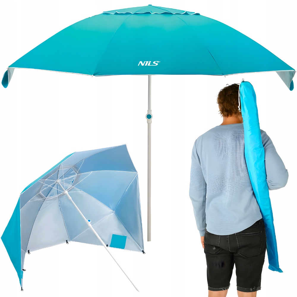 2w1 Parasol Parawan Plażowy Ogrodowy Filtr UV