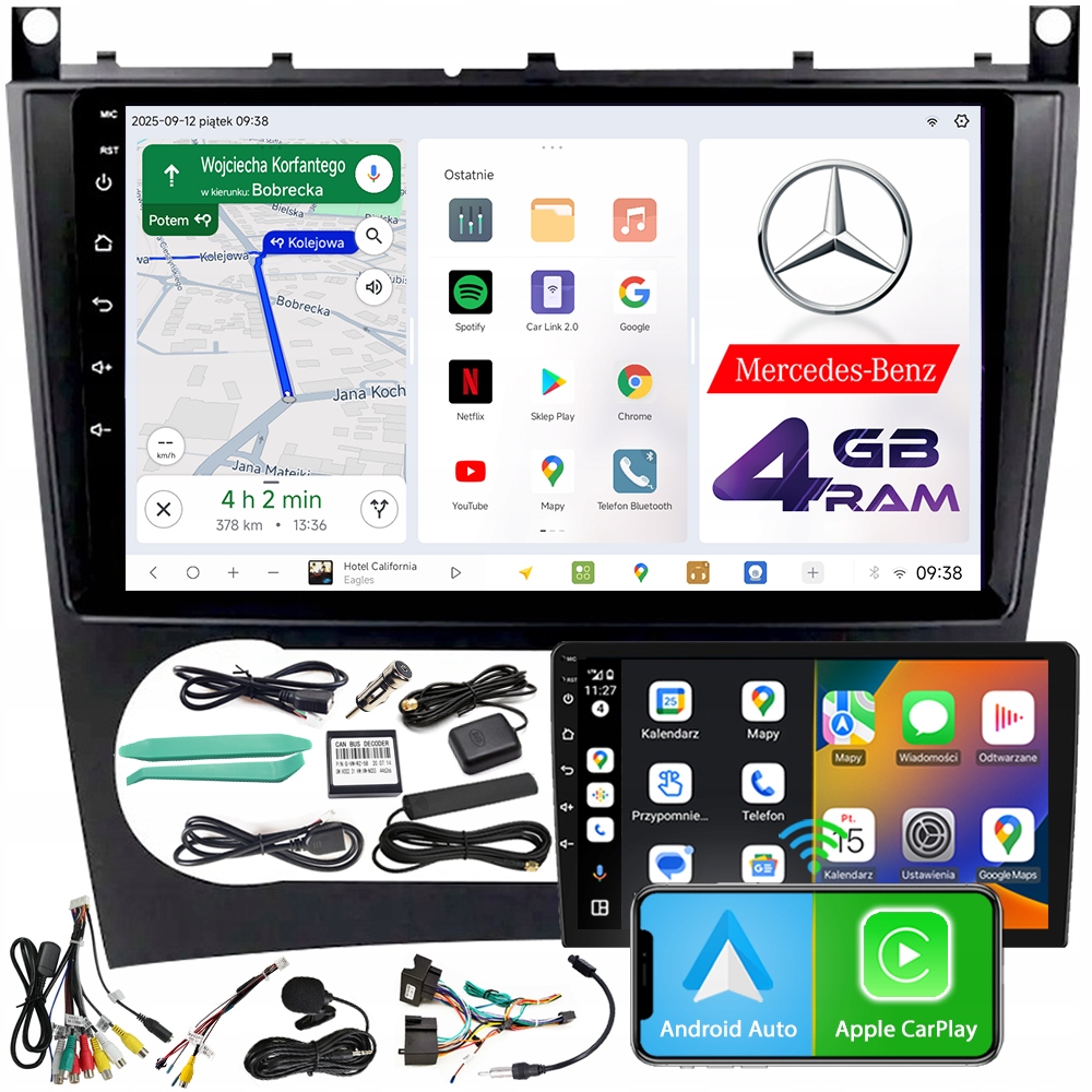 Autorádio Ncs D9 Mercedes-benz W203 W209 2000-2007 Android 4GB Lte