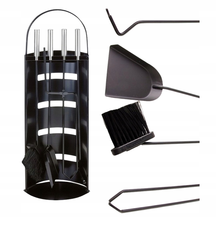 ZESTAW KOMINKOWY DO KOMINKA CZARNY 5 CZĘŚCI AKCESORIA KOMNIKOWE NIERDZEWNE Marka XL-Tools