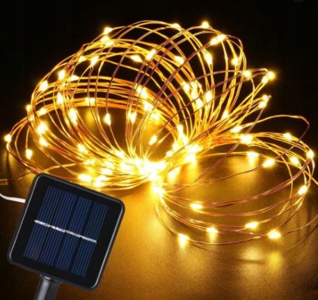 

Drut Solarny Lampki Dekoracyjne Led 150 15 metrów